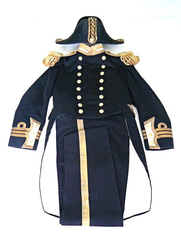 Early Royal Navy Officers Full Dress Uniform plus Chapeau