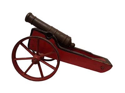 Civil War Period Iron Cannon on Wood & Steel Carriage