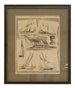 Framed Lithograph by Cozzens of America's Cup Contenders 1890