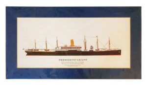 Series of  Five Drawings of North Atlantic Liners by Laurence Dunn (1909-2006)