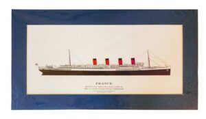 Series of  Five Drawings of North Atlantic Liners by Laurence Dunn (1909-2006)