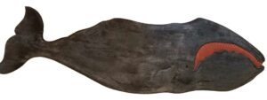 Folk Art Bowhead Whale Whimsical Carving