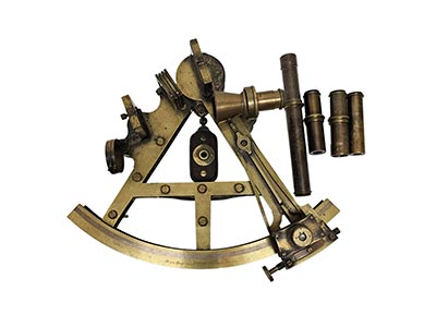 Henry Hughes & Son - London Double Frame Brass Sextant/Quintant