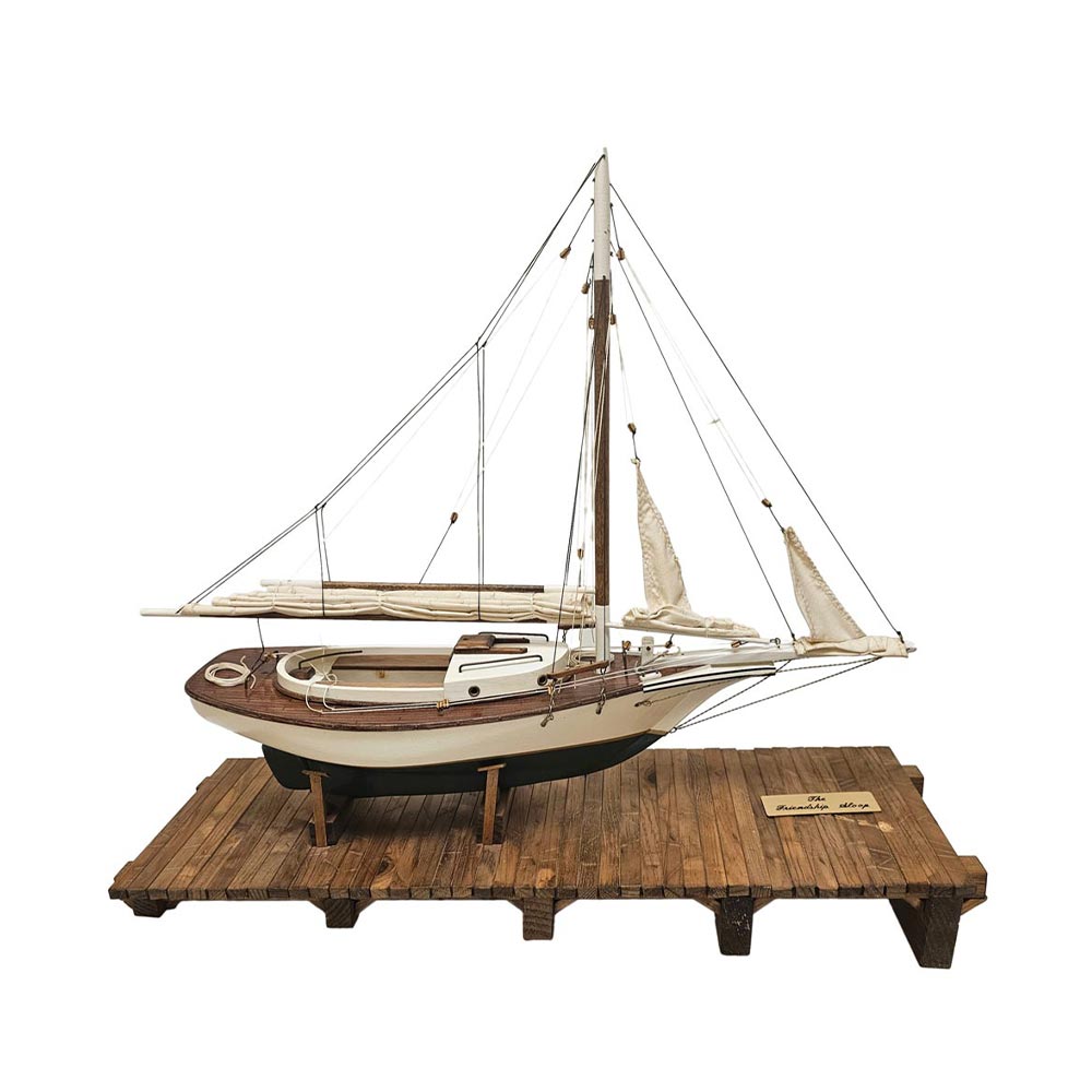 Friendship Sloop Model on Boatyard Ramp